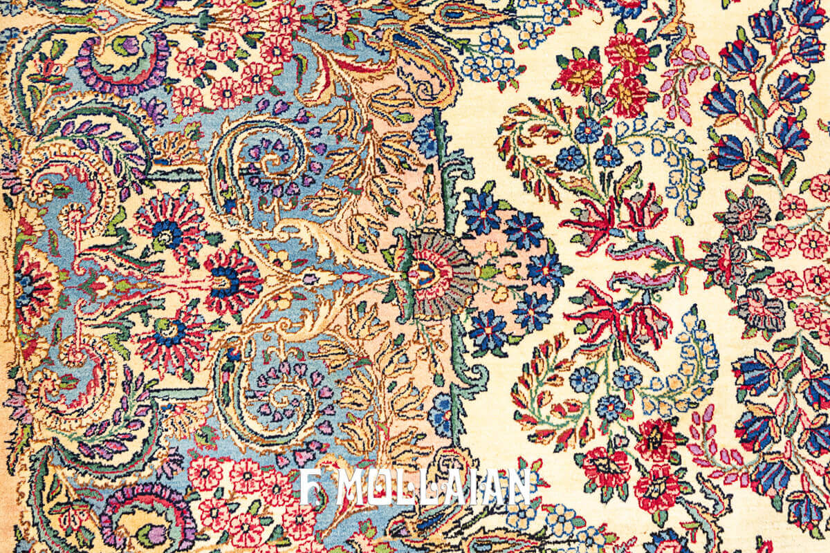 Large Persian Antique Floral Kerman Rug n°:76421505